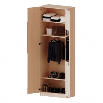 Garderobenschrank, 6 OH, 2 Türen, abschließbar, B/H/T 80x226x60cm 